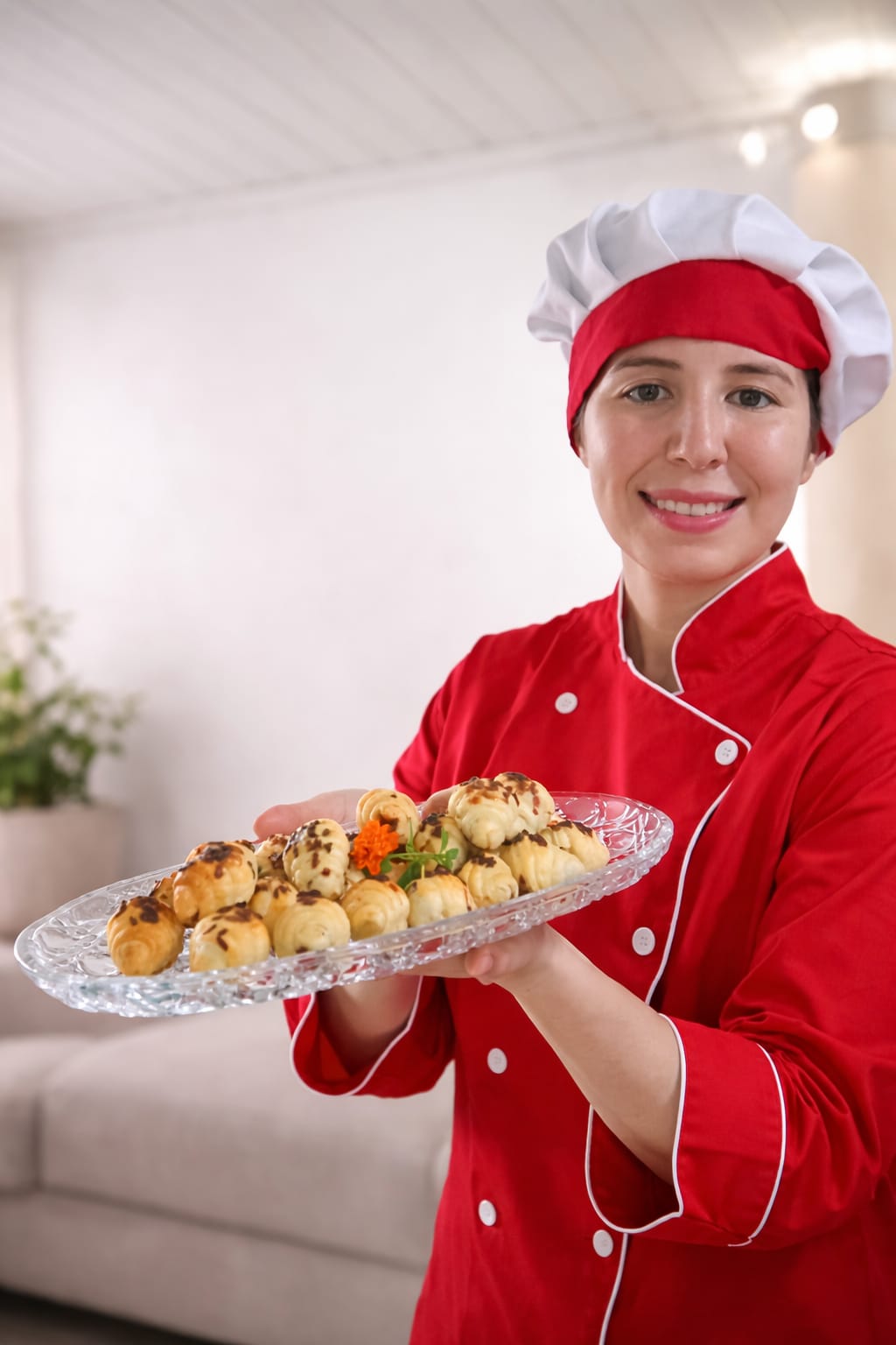 Criança cozinhando sorrindo